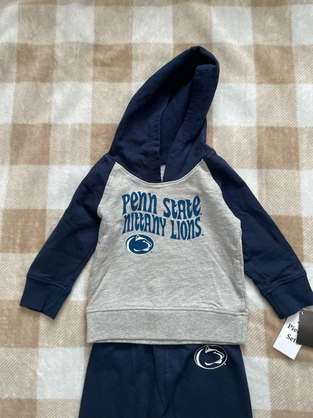 NWT Penn State Nittany Lions Kids 12-18 Month Hoodie & Jogger Set - Navy & Gray